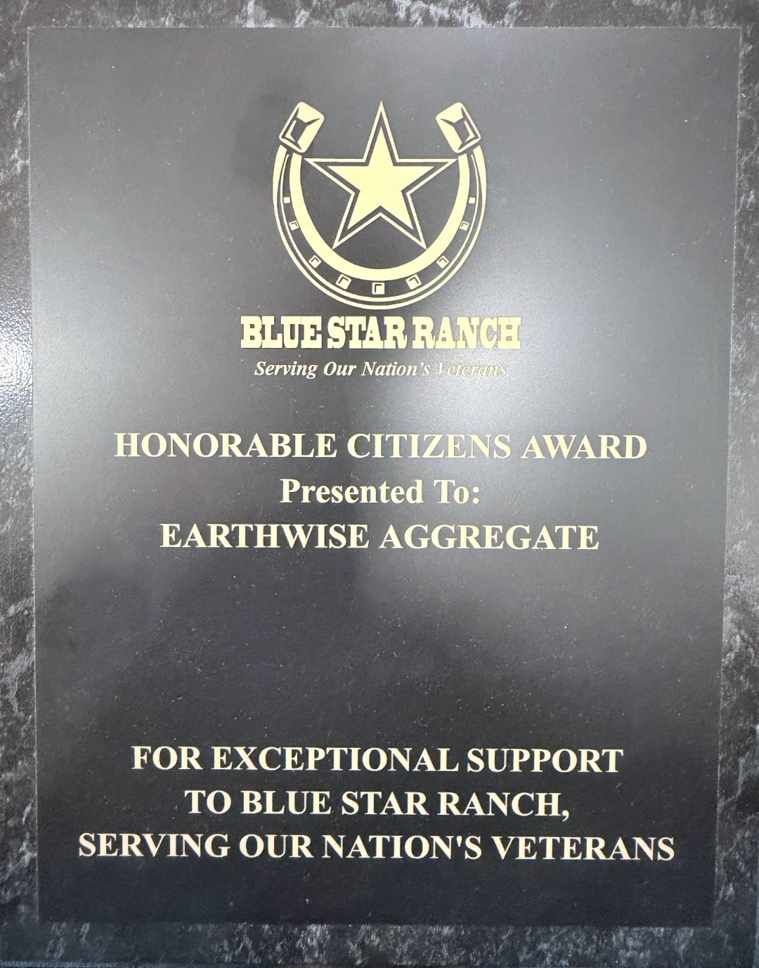 Blue Star Ranch Honorable Citizens Award